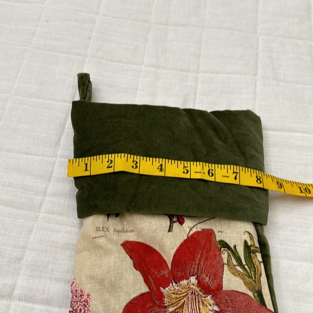 Pottery Barn 2010 Lined Poinsettia Birds Velvet Christmas Stockings - Picture 6 of 8